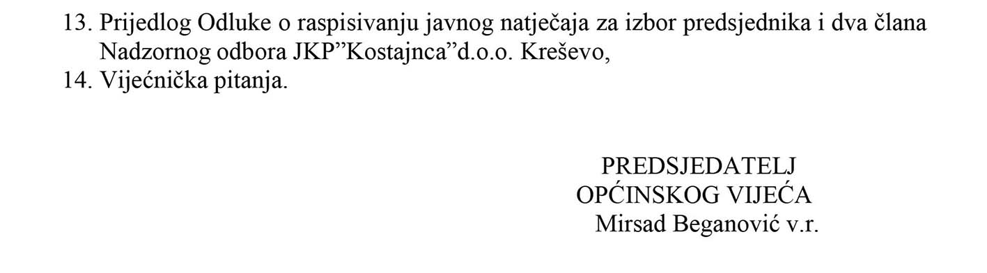 Poziv za XIII 18 1