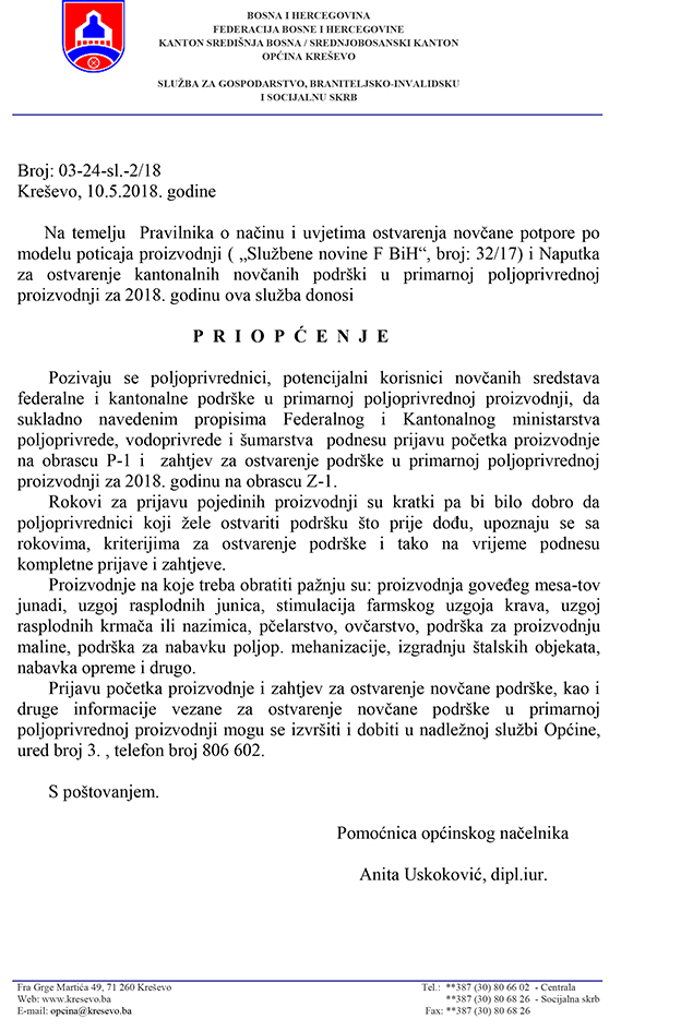 memorandum službe